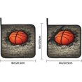 thumbnail image 4 of SKQIT Retro Shabby Creative Basketball Print Pot Holders Set of 2, Kitchen Heat Resistant Potholder for Microwave Cooking Baking Oven End Dishes and BBQ, 4 of 8