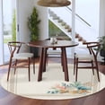 thumbnail image 3 of Round Area Rug 6 Ft, Summer Coastal Washable Non-Slip Circle Carpet for Living Room/Bedroom, Nautical Beach Marine Life Beige Striped Low-Profile Indoor Mats Collection Rugs for Residential, 3 of 8