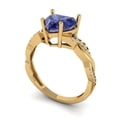thumbnail image 2 of Solitaire with Accents Engagement Ring for Women - 2.1ct Simulated Tanzanite in 14K Yellow Gold Promise Ring, 2 of 6