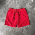 thumbnail image 2 of KPOPLK Mens Elastic Waist Drawstring Shorts Casual Classic Fit Stretch Flat Front Shorts with Pockets Size L,Red, 2 of 6