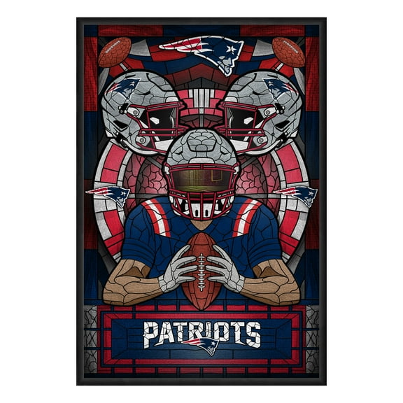 New England Patriots Framed Stained Glass Art Print