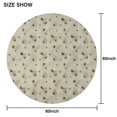thumbnail image 6 of Beige Leaf Butterfly Pattern Round Tablecloth 60"x60",Wrinkle Wipeable Table Cloth for Kitchen Dining Room Picnic Patio Party, 6 of 6