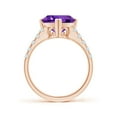 thumbnail image 2 of ANGARA Natural 2.6 Ct. Amethyst with Diamond Classic Ring in 14K Rose Gold for Women (Ring Size: 6.5), 2 of 9