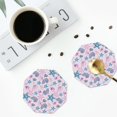 thumbnail image 4 of Yiaed Sea Shells 3 Print Leather Coasters for Drinks - Cup Coasters Coffee Table Kitchen Table Bar, Home & Office Gifts Handmade Drink Coasters-Octagon, 4 of 6