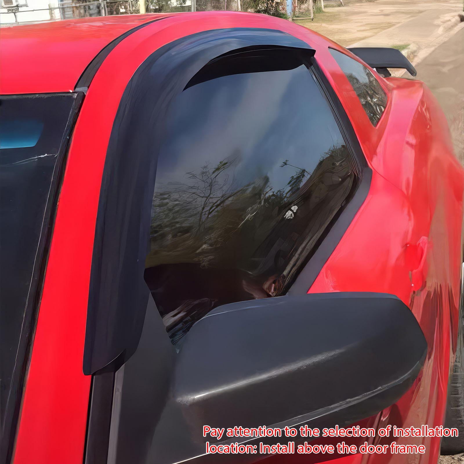 Ikon Motorsports Window Visors Compatible with 10-14 Ford Mustang Coupe Acrylic Side Vent Windshield Deflector Rain Guard 2Pc Set Outside Mount