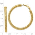 thumbnail image 5 of 14K Yellow Gold 4X35mm Twisted Round Omega Back Hoop Earrings (44 X 44) Made In Italy pre951, 5 of 6