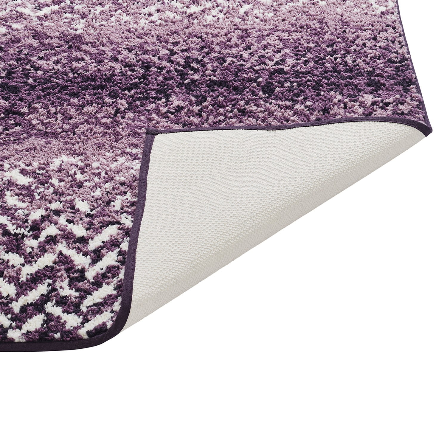 Better Trends Bath Rug Set 2 Piece Bath Mat Non Slip Micro Polyester Bathroom Floor Set, Shower, Tub, Casablanca Collection – (Purple)