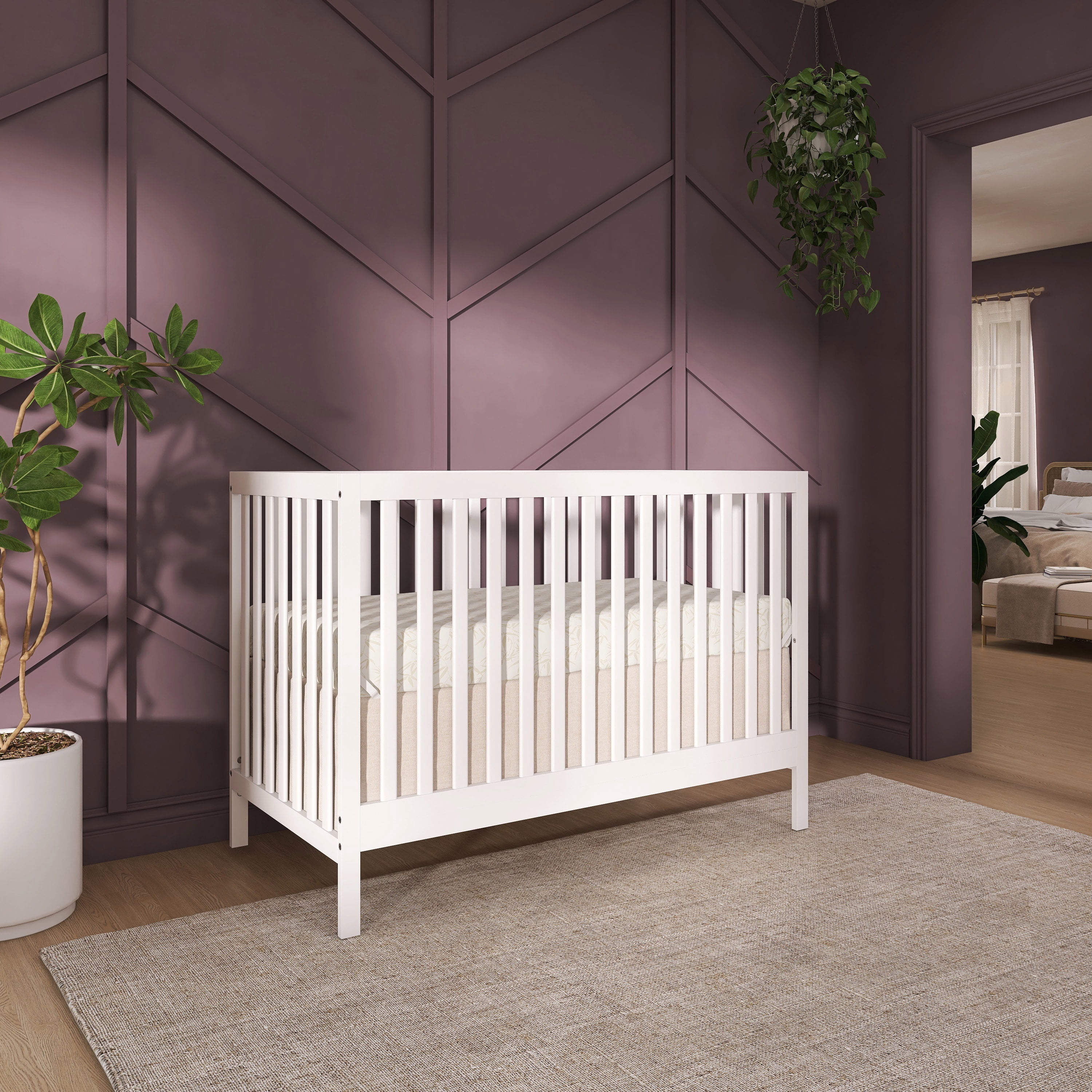 Nursery Bundle, Dream On Me Synergy MOD Crib in White and Crib & Toddler Mattress Bundle