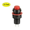 Uxcell 10mm Mounting Hole Red Latching Push Button Switch SPST NO 10 Pack