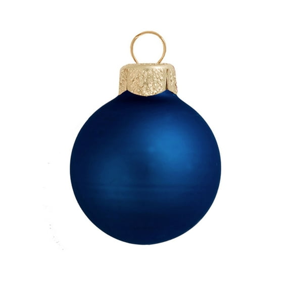 4ct Matte Midnight Blue Glass Ball Christmas Ornaments 4.75" (120mm)