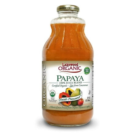 Lakewood Organic Papaya Juice, 32-Ounce Bottles (Pack of 6)