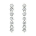 thumbnail image 3 of 0.84 ct Lever-Back Hoop Earrings for Women | 2.5mm Round Cut White Sapphire | 18K White Gold, 3 of 5