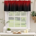 thumbnail image 2 of 2 Pack Valances for Window, Dark Red Black Ombre Short Curtains for Kitchen Bedroom Living Room, Modern Abstract Art Striped Gradient Rod Pocket Small Window Treatment Valance Drapes 42 x 12 Inch, 2 of 8