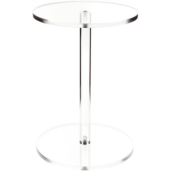 Plymor Clear Acrylic Round Barbell Pedestal Display Riser 12.75" H x 9" D (3/8" thick)