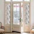 thumbnail image 2 of Green Blue Pink Botanical Window Privacy Film, Spring Floral Vintage Static Cling UV Sun Blocking Heat Control Window Tint Day and Night, Non-Adhesive One Way Windows Privacy Cover 17.7''x78.7'', 2 of 7