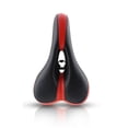 thumbnail image 1 of Asiento de bicicleta de montaña y carretera, suave, transpirable, hueco, accesorio de ciclismo para entusiastas del ciclismo, negro y rojo., 1 of 1