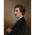 thumbnail image 3 of Josef Neugebauer 15x18 Black Modern Framed Museum Art Print Titled - Portrait of the Painter (1865), 3 of 5