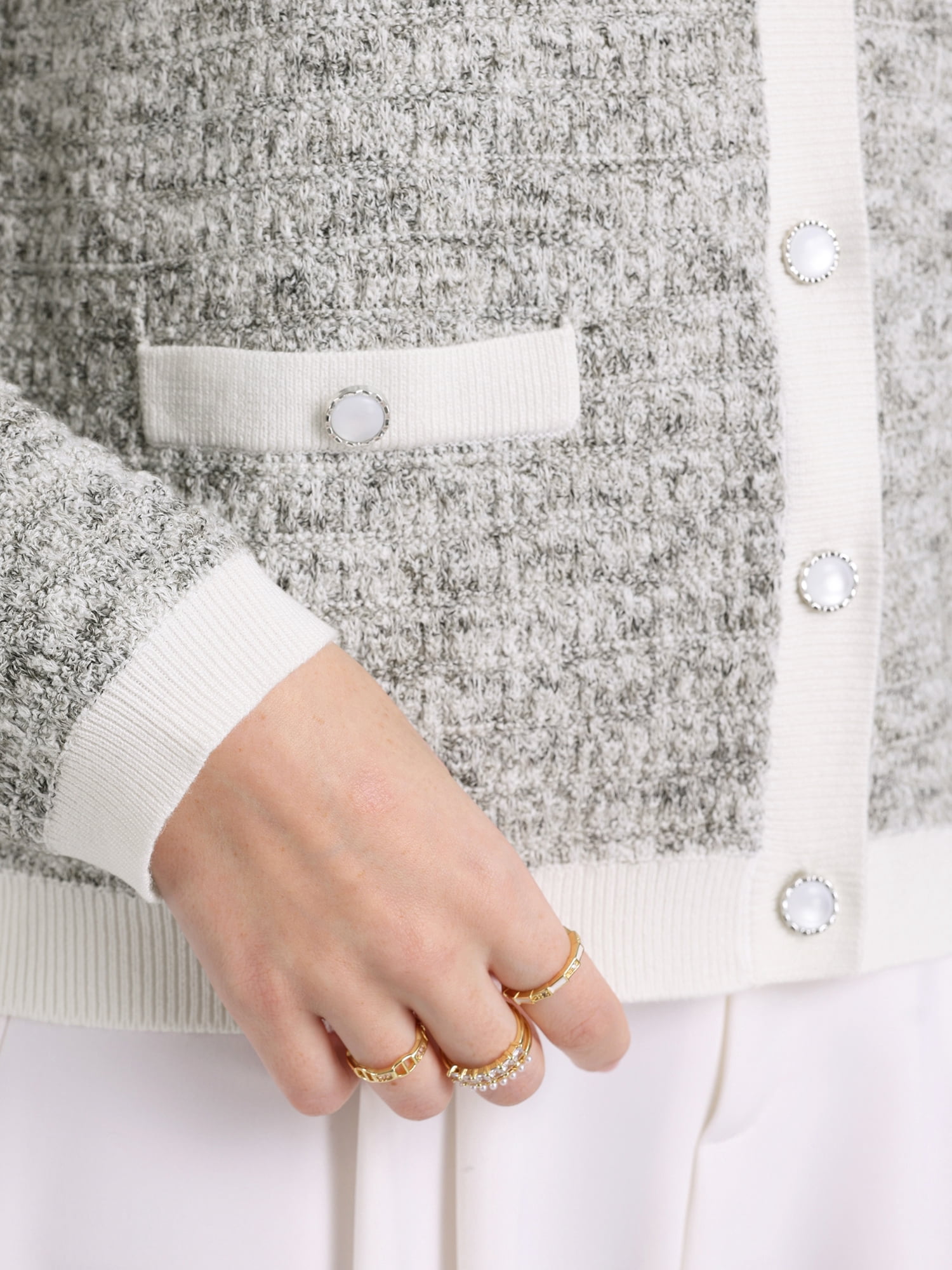 DARING DIVA Women's Casual Long Sleeve Knit Ribbed Cardigan Sweaters S Grey