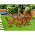 thumbnail image 2 of Pemberly Row Traditional 9-piece Wood Patio Furniture Set in Natural Oil, 2 of 6
