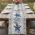thumbnail image 4 of Texas Star Blue Table Runner 90 Inches, Farmhouse Country Branches Wooden Grain Bed Runner Dresser Scarves Tabletop for Indoor Outdoor Parties/Ceremony/Banquet, 13" x 90", 4 of 8