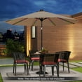 thumbnail image 4 of Gymax 10 FT Solar Patio Umbrella w/96 Multi-colored LED Lights & 9 Modes Vented Top Coffee, 4 of 10