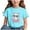 Sky Blue, variant on girl's Graphic Tees Short Sleeve Crewneck T Shirts Casual Summer Tops Cute Clothes