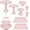 Pink, variant on Set of 9 Cake Stands Metal Cupcake Stand Set Multiple Styles Candy Fruit Display Tower Dessert Plate Cake Serving Tray for Birthday Party Wedding Anniversary Baby Shower Engagement (Pink)