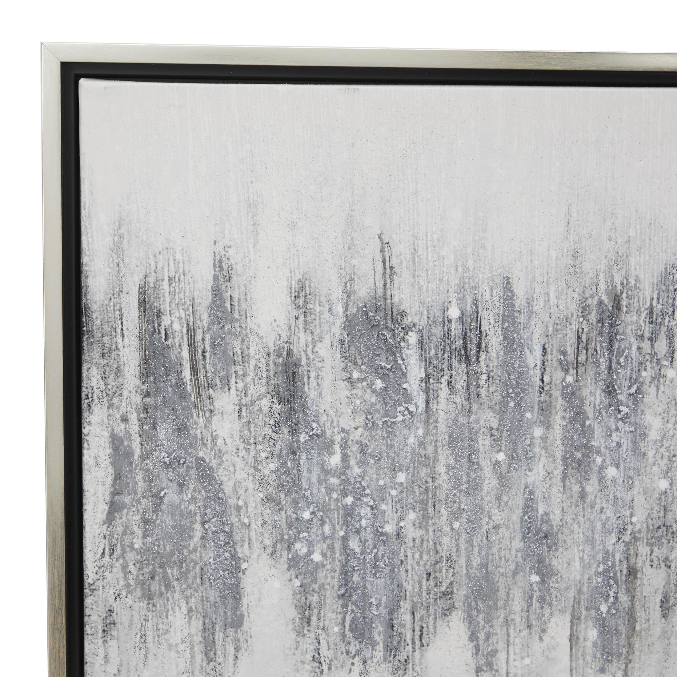 71" x 20" Abstract Framed Wall Art with Silver Frame, by DecMode