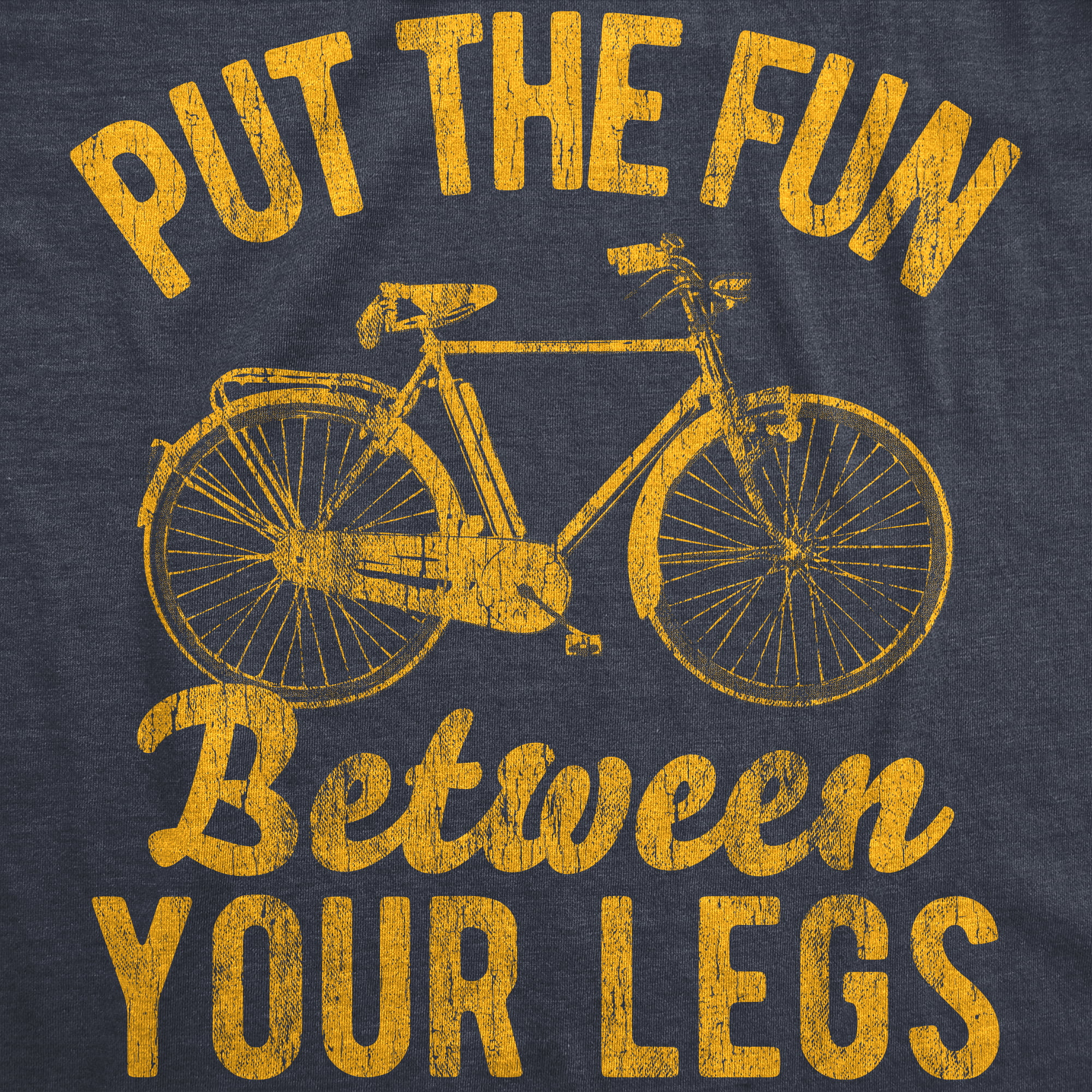 Crazy Dog Tshirts Womens Put The Fun Between Your Legs Tshirt Funny Bicycle Biking Cruiser Novelty