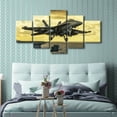 thumbnail image 3 of TISHIRON 5PCS Framed Canvas Wall Art Set,60"x32" Military Airplane Canvas Art Decor, 3 of 7