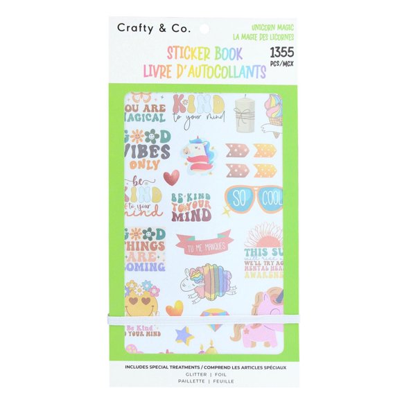CRAFTY & CO. Unicorn Magic Sticker Book 1355 pcs