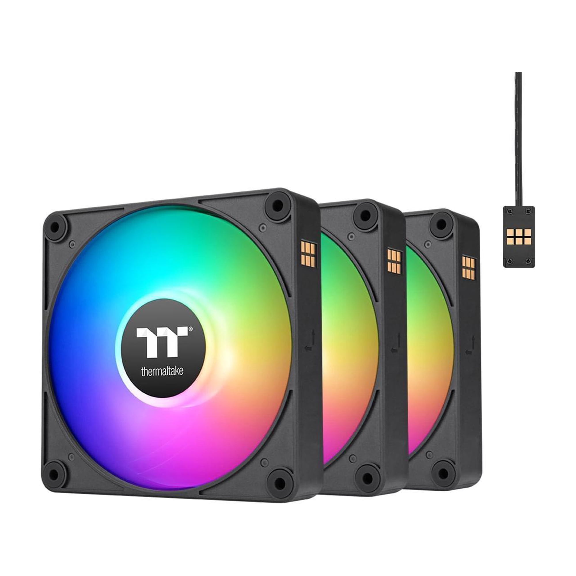 Thermaltake CT120 EX ARGB Reverse PC Cooling Fan (3-Fan Pack), Magnetic Connection, 5V Motherboard Sync, 16.8 Million Colors 9 Addressable LEDs, 120 mm Case/Radiator Fan, CL-F192-PL12SW-A
