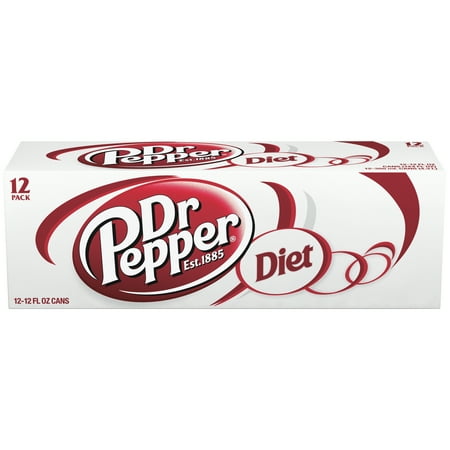 (2 Pack) Diet Dr Pepper, 12 Fl Oz Cans, 12 Ct