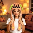 thumbnail image 4 of WXFAZCVU 2 Pieces Halloween Pumpkin Moving Ear Plush Hat Soft Fuzzy Headwear for Holiday Party Fun Dress Up One Size, 4 of 4