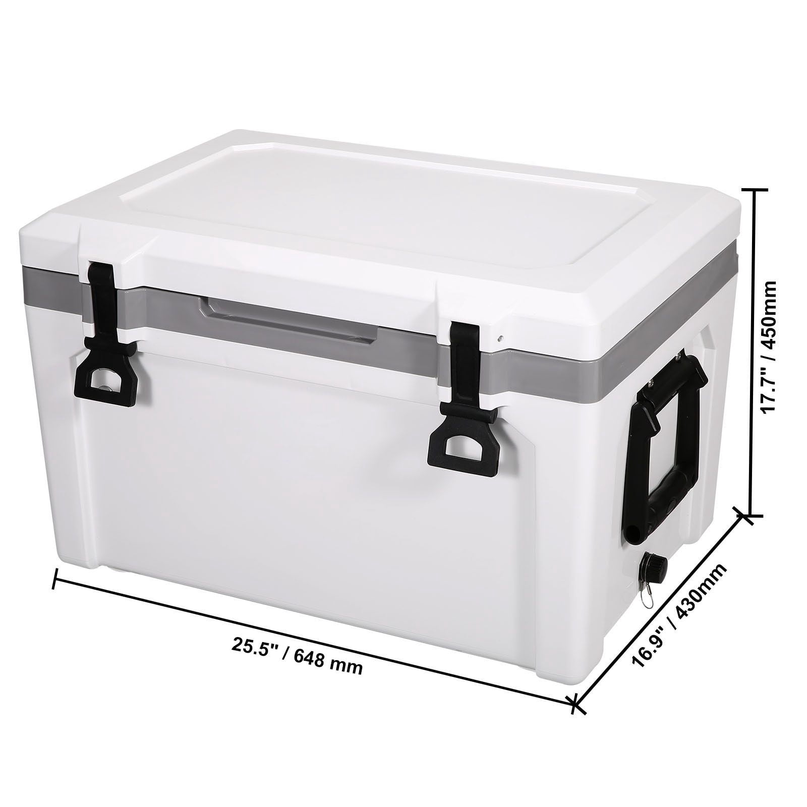 Insulated Portable Cooler, 52 qt, Holds 50 Cans, Ice Retention Hard Cooler with Heavy Duty Handle, Ice Chest Lunch Box for Camping, Beach, Picnic, Travel, Outdoor, Keeps Ice for up to 6 Days