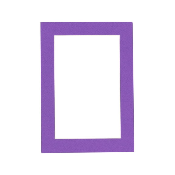 Purple Acid Free 8.5x11 Picture Frame Mats with White Core Bevel Cut for 5x7 Pictures - Fits 8.5x11
