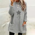 thumbnail image 1 of RKSTN Blouses pour Femmes, Col Rond, Manches Longues, Poche Imprimée, Épais et Chaud pour l'Hiver, Décontracté Chic, 1 of 4