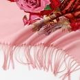 thumbnail image 7 of ValHome Soft Pink Virgin Mary Prayer Shawl with Roses - Catholic Devotional Wrap Scarf with Fringe - Lightweight Religious Shawl for Prayer, Church, Faith Gifts for Women, 7 of 7