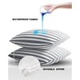 thumbnail image 5 of Outdoor Throw Pillow Cover Minimalist Lines Geometric Art Waterproof Cushion Covers 2 Pack Grey White Ombre Stripes Pillow Cases Home Decoration for Patio Garden Couch Sofa, 5 of 7