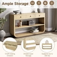 thumbnail image 5 of Harper & Bright Designs Farmhouse Rectangular Console Table with Storage, Narrow Entryway Table with 3 Drawers and 2 Open Shelves, Curved Sofa Table with Solid Wood Base for Living Room, Natural, 5 of 12
