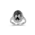 thumbnail image 1 of Oval Center Black Cubic Zirconia Ring Sterling Silver 925 Size 6, 1 of 2