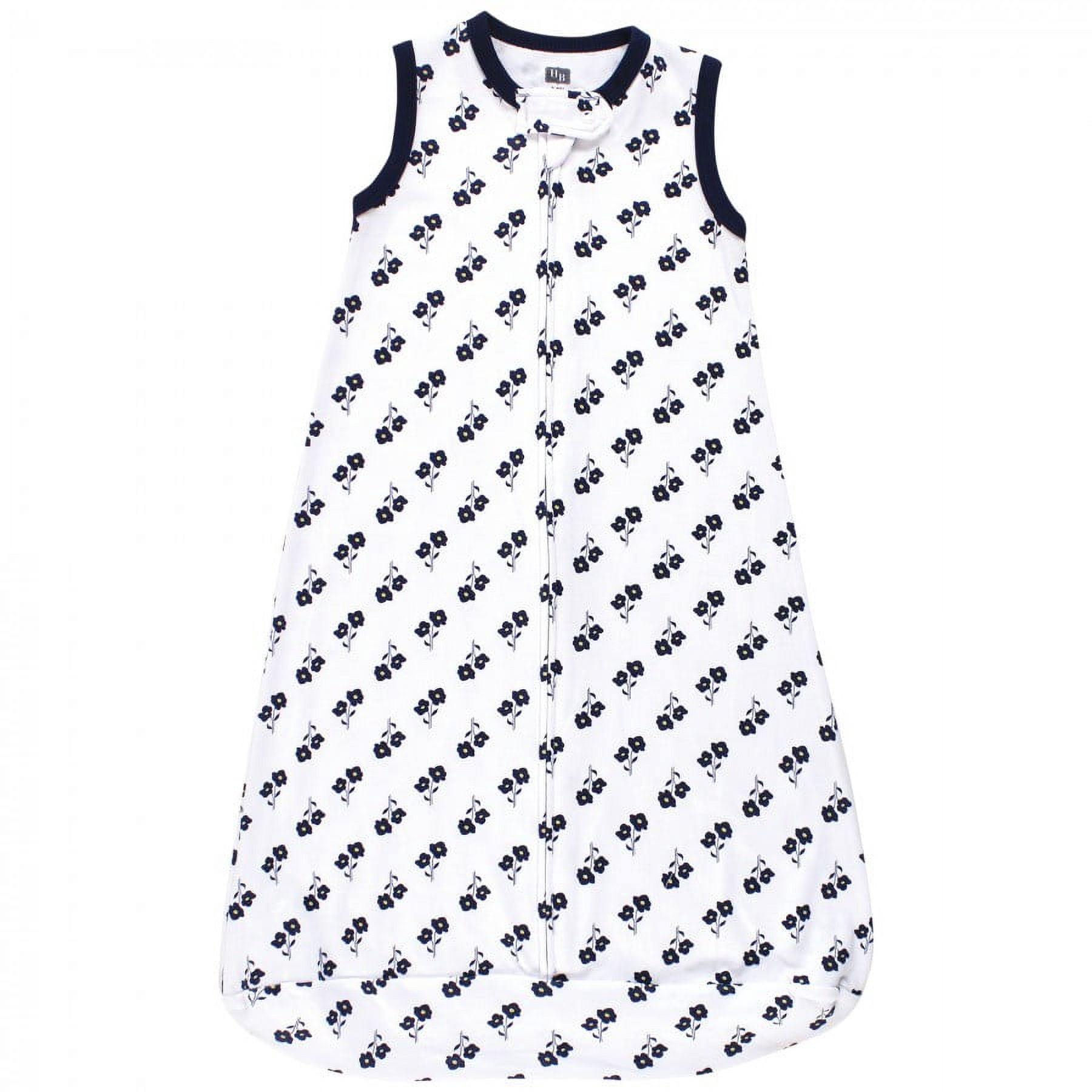 Hudson Baby Infant Girl Interlock Cotton Sleeveless Sleeping Bag, Wildflower, 18-24 Months