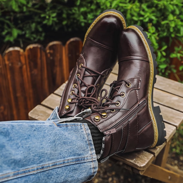 Oxford Dress Boot Mens Boots Motorcycle Casual Boots for Men