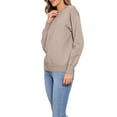 thumbnail image 4 of INSPIRE CHIC Women's Long Sleeve Crew Neck 2025 Fall Soft Basic Pullover Sweaters Top S Khaki Brown, 4 of 6