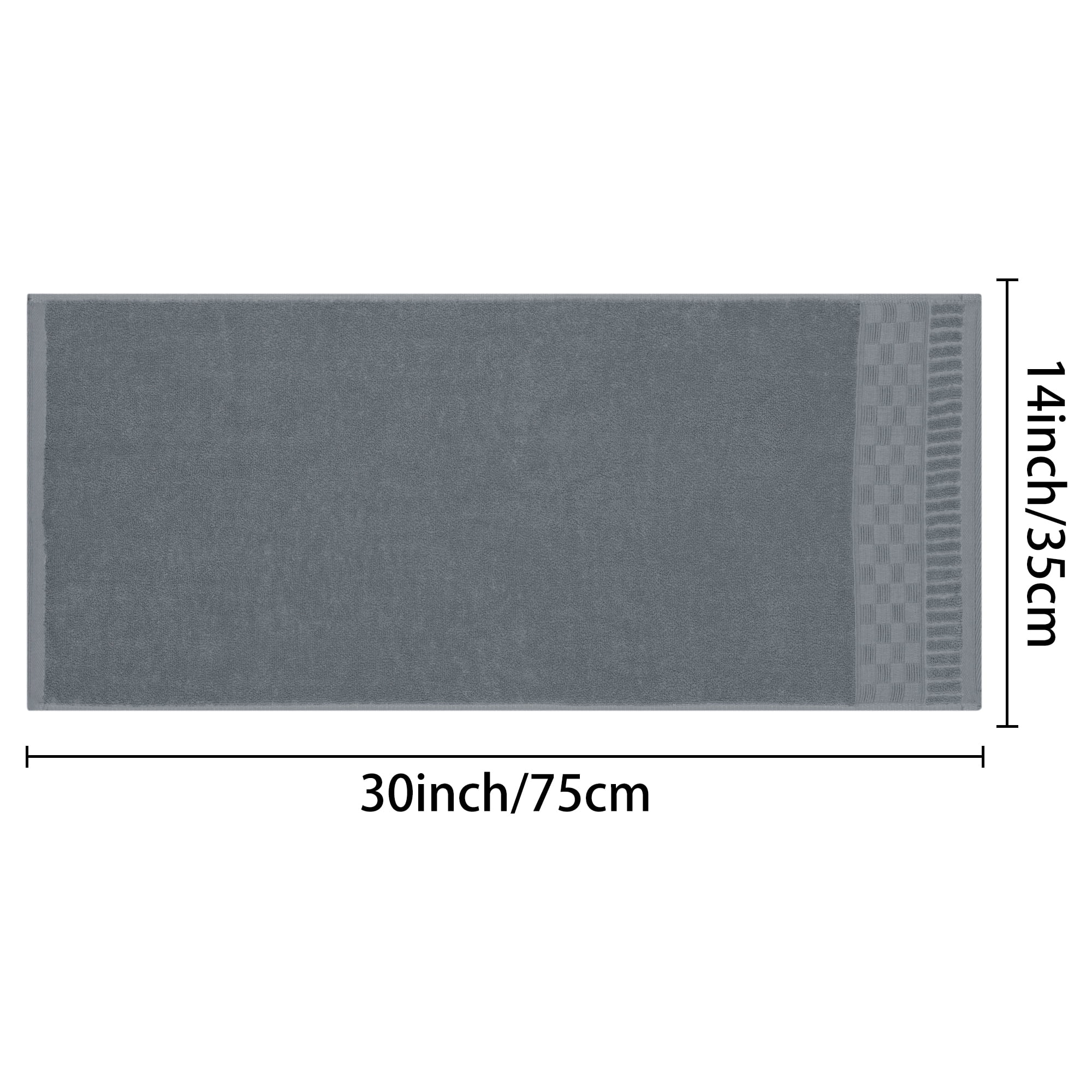 Unique Bargains 4 Pcs Solid Soft Hand Towel 14" x 30" Dark Grey/Beige