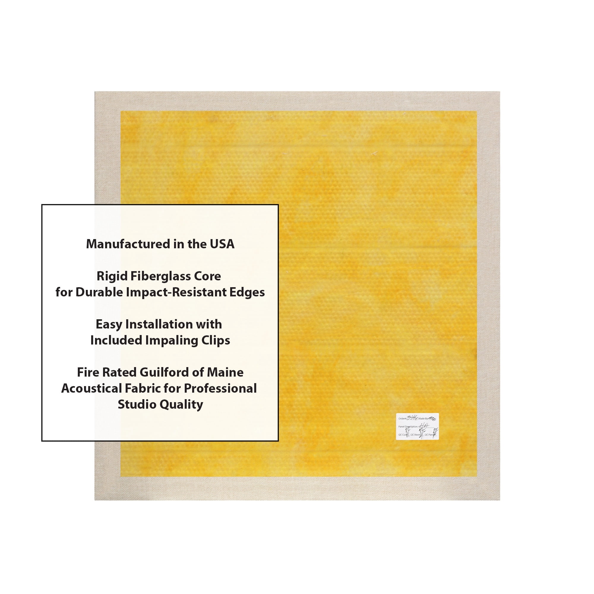 ATS Acoustics Hardened Edge Fire Rated Professional Studio Quality Acoustic Panel 24x24x2