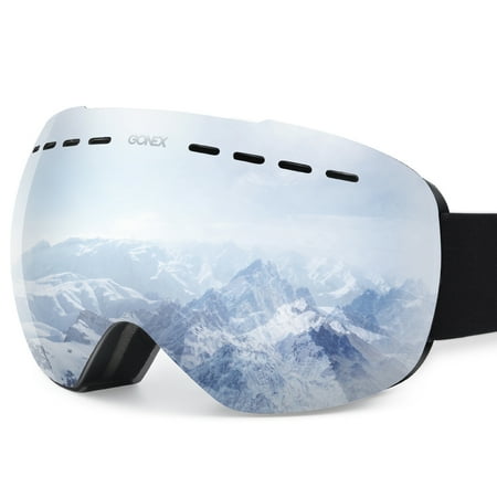 09 Snowboard Goggles - Gonex Ski Goggles OTG Anti-fog Windproof UV Protection Snowboard Goggles with Box for Men & Women