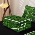 thumbnail image 5 of meiyoeat Minimalist Soccer Zipper Twin Comforter Sets with Fitted Sheet and 2 Pillowcases for Boys, Field Ball Sport Zipper Bedding Set, Green, Black Reversible, 4 Pieces, 5 of 7