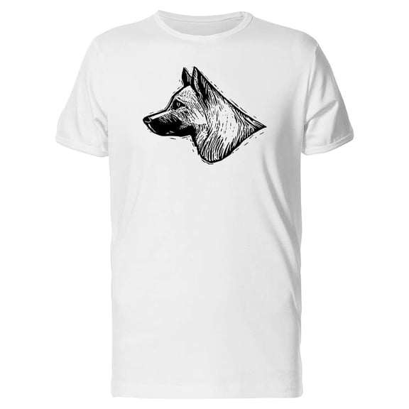 B&W Sketch Of German Shepherd Tee Men's -Image by Shutterstock