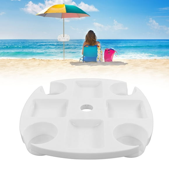 Beach Umbrella Table Tray, PP Weather Resistance Dirt Umbrella Table Tray for Snack
